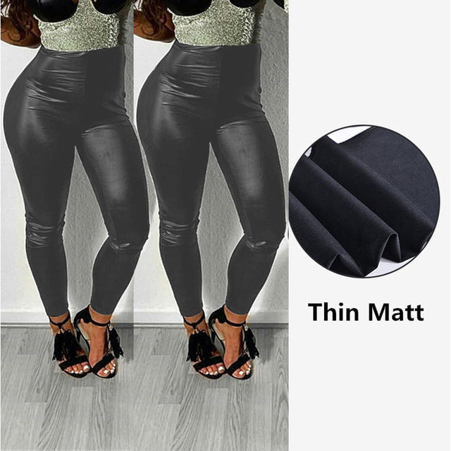 Black Faux Leather Pants for Women