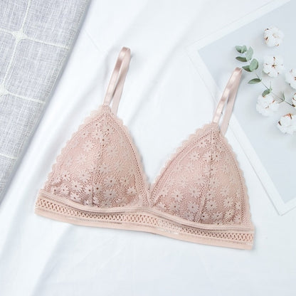 Pink Sexy Floral Lace Bra 