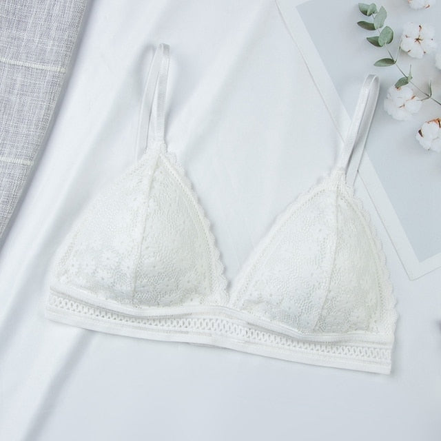 White Sexy Floral Lace Bra 