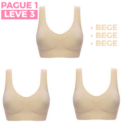 Padded Sports Bra for Women and Girls (Set of 3, beige color)