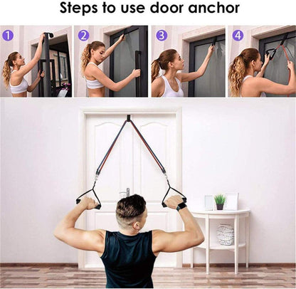 fitness resistance bands steps to use door anchor