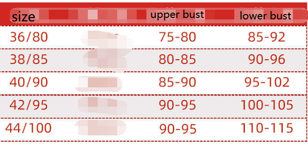 Large Cotton Bra size chart