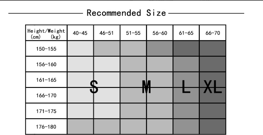 Fitness Yoga Short size chart