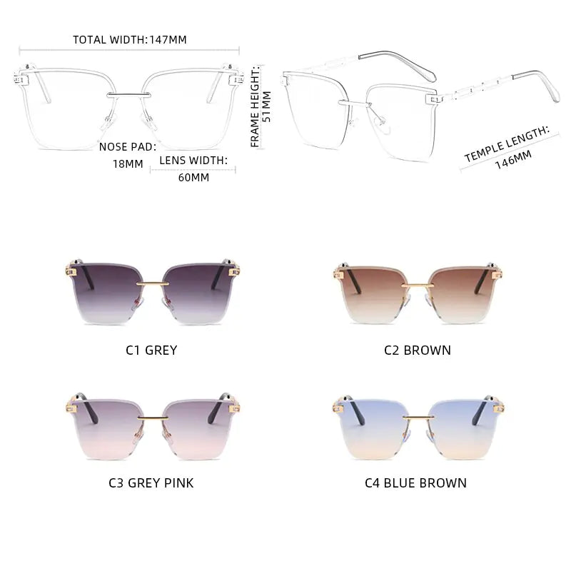 Cat Eye Sunglasses Frameless UV400